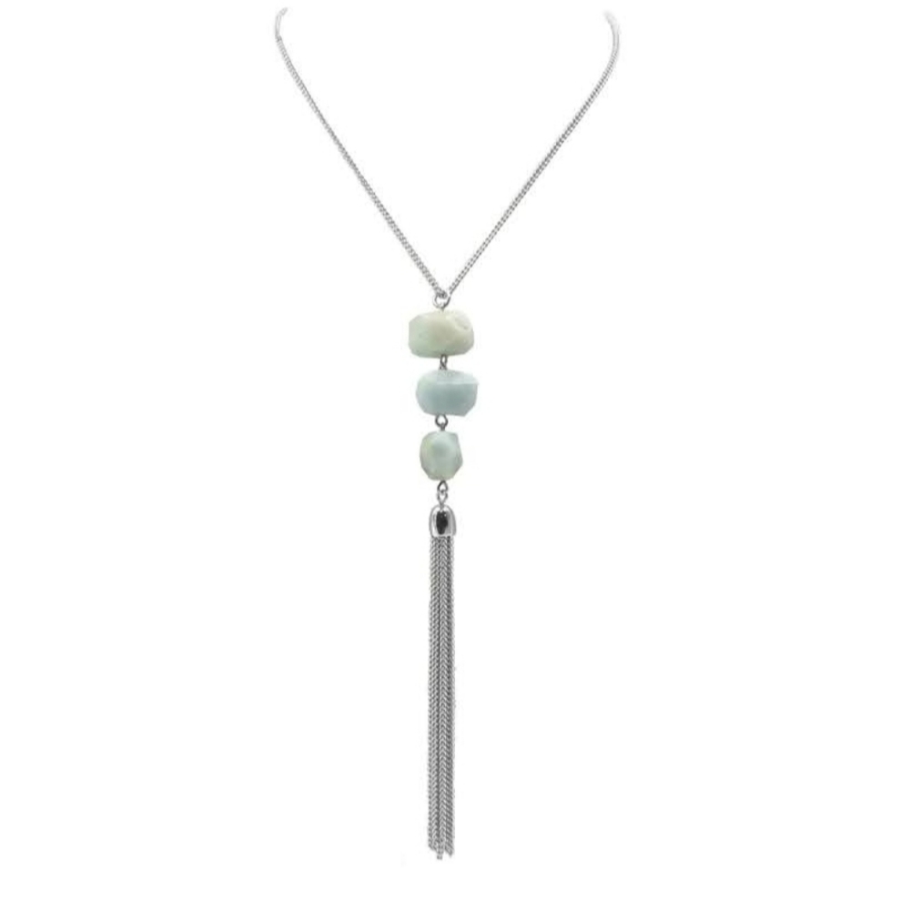 NWT - Kinsley Armelle -Mineral Collection Silver Mint Necklace